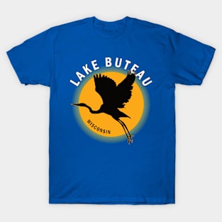 Lake Buteau in Wisconsin Heron Sunrise T-Shirt